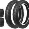 BALINGE Fat Bike Tires 20 x 3 Bike Tires Ebike Tires 20 x 3 Bike Tire 20 x 3 Heavy Duty High-Performance Wear-Resistant E-Bike Mountain Snow Bike Tire ，1/2pack，Black