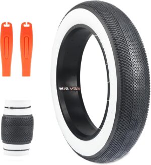 BALINGE E Bike 20/26x4.0 Fat tire 20 x 4 Fat tire 20x4 Bike tire 1 Pack Heavy Duty High-Performance Wear-Resistant E-Bike Mountain Snow Bike Tire ，Fat Bike Tires，Brown Wall/White Wall/Black