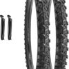 SIMEIQI 2 Pack Bike Tires 14"/16"/18"/20"/24"/26"x1.95" Compatibel with 14"/16"/18"/20"/24"/26"x1.75"/1.95" Replacement Foldable Bike Tires with Levers for Mountain Trail Bicycles