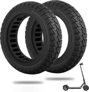 YINUOHUA Solid Tyres, 10 x 2.5 Inch Replacement Solid Rubber Tyres 60/70-6.5 E Scooter Tyres Tubeless for Ninebot Max G30/G30D/G30E/G30P/G30LP Electric Scooter Off-Road Tyres