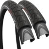 Fincci Pair 26 inch Bike Tires - Foldable Slick 26 x 1.95 Bike Tires for Mountain Bike MTB Road Hybrid Bicycle 50-559, 30 TPI - Pack of 2 Tires Leno (Foldable + Reflective)