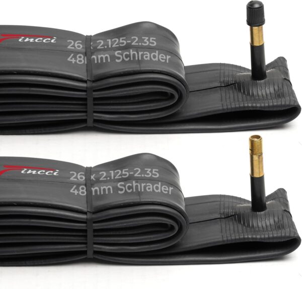 Fincci 26" x 2.125 2.35 Inch 48mm Schrader Valve Inner Tube for Mountain MTB Road Hybrid Bicycle Bike