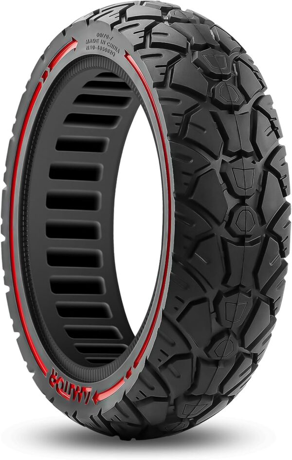 Amitor Solid Rubber Tyres E Scooter 10 Inch for Xiaomi 4 Pro Tyres 60/70-7.0, E Scooter Tyres 10 Inch Solid Rubber, Puncture-proof and Abrasion-Resistant E Scooter Solid Tyres