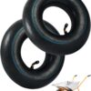 SOSALUK 4.10/3.50-4 Inner Tube, Tyres, Pack of 2, 410/350-4 Inch Hose with Bent Valve, TR87 Inner Tubes, Air Hose, Replacement Hose for Lawnmower, Wheelbarrow, Sack Truck 4.10/3.50-4