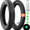 12 1/2 x 2 1/4 (57-203) Tyre with Tread A-1022 Incl. Tube with Stainless Steel Angle Valve 45° AV - Includes 2 Mounting Levers - Compatible with 12" Wheels Pushchair Pushchair Pushchair Bicycle Pedal