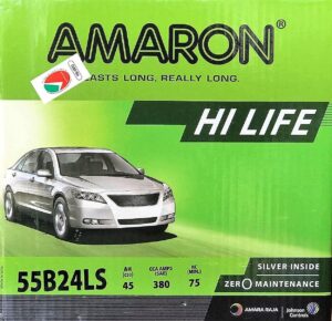 Amaron 55B24Ls 45Ah Maintenance Free Car Battery, By Amr, Battery