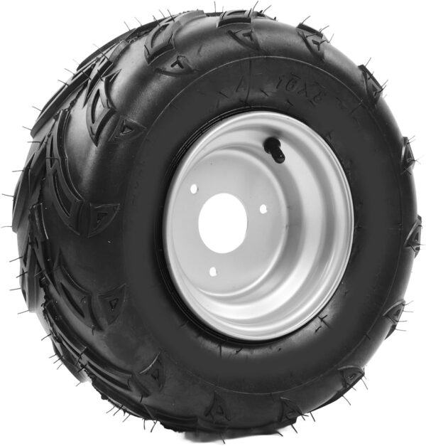 Tuwei 16x8-7 ATV & -Kart Off-Road Tires, Universal Integrated Installation All Terrain Cart Tires with Hub, Effective Shock Absorption Tires, 14.2 Diameter Heavy UTV Tires