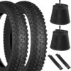 20/26 x 4.0 Bike Tires, Fat Tire for MTB, 2 Pcs E-Bike Fat Bike Tires Replacement Kit Includes Heavy Duty Fat Bike Tires, Fat Tire Tube, Tire Lever Compatible for Wide Mountain Snow Street All Terrain