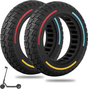 FXINRUIA Solid Tyres, 10 Inch Electric Scooter Wheels, 10 x 2.125 Scooter Inner Honeycomb Tyres, Tubeless Tyres, Front or Rear Replacement Solid Rubber Tyres for Xiaomi 4/4 Pro Wheel Electric Scooter