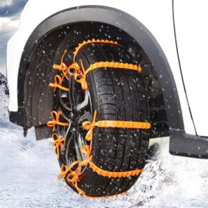 FHKBB Car Snow Chain, TIOODRE 10Pcs Car Snow Tire Anti-Skid Chains Tire Snow Chains Wheel Tyre Cable Belt Fit Tyre Width 145-295 Snow Rain Winter Tool