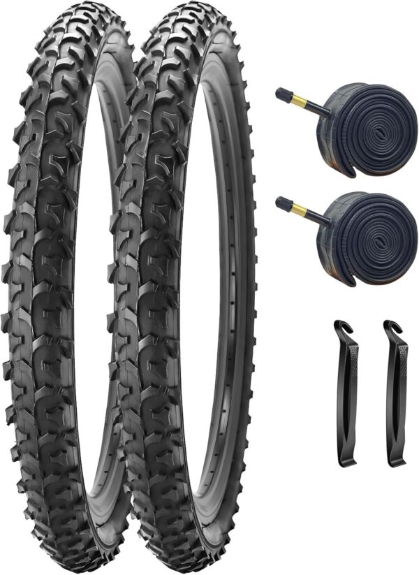 SIMEIQI 2 Pack Bike Tires and Tubes 16”/18“20" x2.125“ Inch Replacement Foldable Bike Tires Off Road with Tubes 16/18/20x1.75/2.125 for Mountain Trail Hybrid Bicycles