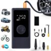 AIPUDE Tire Inflator Portable Air Compressor Cordless Car Pump, 4000mAh with Digital Dual Values Display, 150 PSI Car Tires Pump with LED Lights Air Pump for Cars, Motorcycles, Bikes, Balls