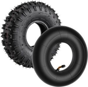 Onmancy 4.10-4 410-4 4.10/3.50-4 Inner Tube + Tyre for Garden Rotary Snow Blower Mower Hand Truck Wheelbarrow Go Cart Kid