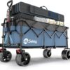 Sekey XXXL Handcart Foldable 300 L 200 kg Load Capacity Foldable Handcart 17 x 10 cm Extra Wide Tyres All Terrain Patented Foldable from Four Directions XXXL Super 4013 Blue with Grey