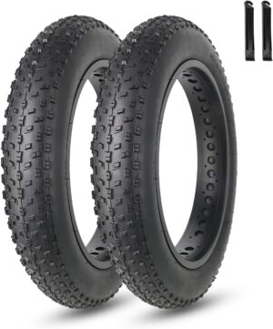 MOHEGIA Fat Bike Tire: 20x4.0/26x4.0 inch Fat Tire,High-Performance and All-Terrain Folding Replacement MTB Bicycle Tire with Street or Trail Riding