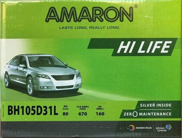 AMARON CAR BATTERY 105D31LMF 12V 80AH