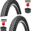 2-Pack 26 inch Bike Tires - Bicycle Tires 26'x 1.95' Folding Replacement Tire for Mountain Bike, 2 Pcs 26' Schrader Valve Bike Tubes, 4 Tire Levers and 2 Rim Strips