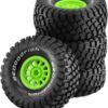 Chanjorlin 1/8 RC Off Road Truck Tires and Wheels 17mm Hex OD 5.43" 1/7 All Terrain Short Course Tyres for 1:7 1:8 RC Buggy Monster Truck Car HSP TRAXXAS UDR Atom Arrma 6S Mojave DF7 4PCS (Green)