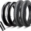 MOHEGIA Fat Tires Replacement Set: 26 x 4.0-inch Folding Fat Bike Tires 2-Pack,Pair Bike Tubes Schrader Valve and Tire Levers for Snow or Mountain Fat Bicycle