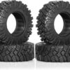 Chanjorlin 1.9 RC Crawler Wheels Tires OD 98mm 1/10 Rubber All Terrain Mud Tyres with Foam for 1:10 Rock Crawler Car Axial SCX10 SCX10 III AXI03007 D90 TF2 MST Tamiya RR10 Beadlock Hubs 4PCS