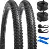 YUNSCM 27.5" Bike Tires 27.5x1.95/50-584 60TPI and 27.5" Bike Tubes with 2 Rim Strips Compatible with Mountain/Off Road Bike 27.5x1.90 27.5 x 1.95 27.5x2.10 27.5x2.125 Bicycle Tires and Tubes (W-3104)