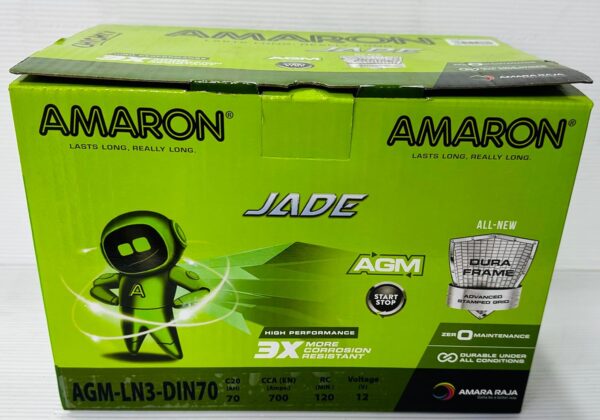 AMARON 12V 70AH AGM CAR BATTERY DIN70L AGM-LN3