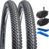 YUNSCM 26" Bike Tires 26x2.10/52-559 and 26" Bike Tubes Schrader Valve Compatible with Mountain/Off Road Bike 26x2.0 26x2.10 26x2.125 Bicycle Tires and Tubes (Y-1088)