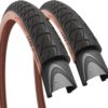 Fincci Pair 26 inch Bike Tires - Foldable Slick 26 x 1.95 Bike Tires for Mountain Bike MTB Road Hybrid Bicycle 50-559, 30 TPI - Pack of 2 Tires