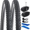 YUNSCM 2-PCS 700C Bike Tires 700X38C/40-622 and 700C Heavy Duty Bike Tubes Presta Valve Compatible with 700x36C 700x37C 700 x 38C 700x39C 700x40C Bike Bicycle Tires and Tubes (Y-1005)