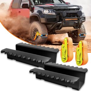 VKU Metal Gripper Traction Device, Tire Traction Straps for Anti Skid Emergency to Get Unstuck, Rescue Tool to Dig Out of Holes from Snow, Mud, Ice & Sand, Fit Trucks SUVs JK JL Agricultural vehicles