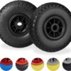 Relaxdays Hand Truck Spare Tyre Set of 2, Flatproof, 3.00-4 Solid Rubber, 25mm Axle, 80 kg, 260 x 85 mm, Black