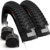 Fincci Set 26 x 2.125 Bike Tyre 57-559 Foldable with Presta Valve Inner Tube for MTB Hybrid City Bike Bicycle Cycle