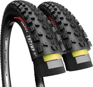 Fincci Pair 27.5 x 2.25 Inch Mountain Bike Tire 57-584 Foldable 60 TPI Tires with Nylon Protection for All Mountain Enduro MTB Hybrid Bike Bicycle - Pack of 2