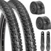 Replacement Bike Tire -26’’x1.95’’,26’’x2.25’’, 27.5’’x2.1’’, 27.5’’x2.2’’, and 29’’x2.2’’ Durable Folding Mountain Bike Tire - 60 TPI Bicycle Tires with Inner Tubes and Tire Levers