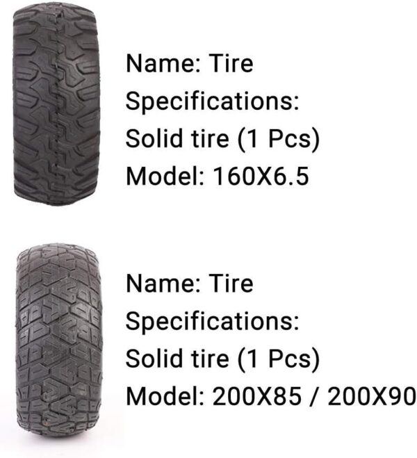 Electric Scooter Tires, Explosion-proof Solid Tires, Non-slip, Wear-resistant Maintenance-free Suitable for 160x6.5 Small Hummer, 200x85 90 Scooter