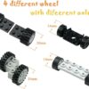 Pasacho 122pcs Wheels and Axles Set, Car Parts Chassis Pieces Tires Building Blocks, Compatible with Classic Bricks Toys