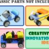 Pasacho 122pcs Wheels and Axles Set, Car Parts Chassis Pieces Tires Building Blocks, Compatible with Classic Bricks Toys