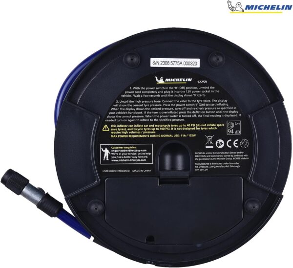 MICHELIN Hi Power Tyre Inflator with Tyre Pressure Guage