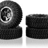 FEDCO FCX24 Wheels and Tires 1.0 Beadlock Wheels 50MM Soft Sticky Tires with Brass Counterweight Ring for Axial SCX24 FMS FCX24M FCX24 Upgrades 1/24 RC Crawler