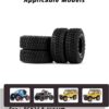 FEDCO FCX24 Wheels and Tires 1.0 Beadlock Wheels 50MM Soft Sticky Tires with Brass Counterweight Ring for Axial SCX24 FMS FCX24M FCX24 Upgrades 1/24 RC Crawler
