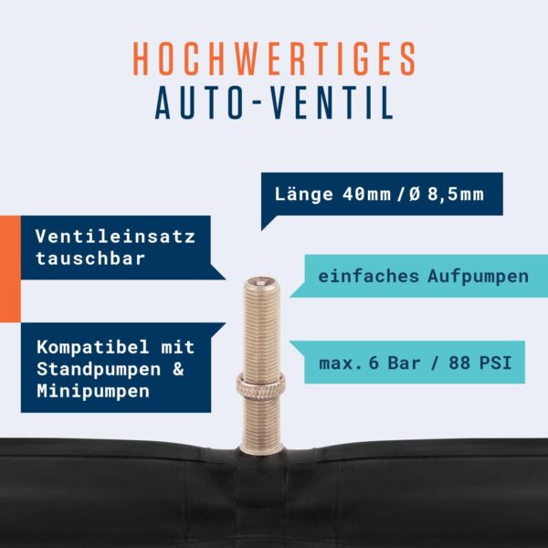Bicycle Inner Tube Rick 12 Inch AV Schrader Valve Set with Mobility Guarantee Compatible Tyres Michelin, Continental, Conti, Schwalbe and Maxxis & Kenda
