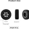 FEDCO FCX24 Wheels and Tires 1.0 Beadlock Wheels 50MM Soft Sticky Tires with Brass Counterweight Ring for Axial SCX24 FMS FCX24M FCX24 Upgrades 1/24 RC Crawler