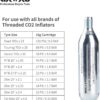 CXWXC 16g / 25g Threaded CO2 Cartridges or CO2 Inflator for Bike Tires - Cartridge for CO2 Inflator with Threaded Connection, CO2 Pump for Road and Mountain Bikes