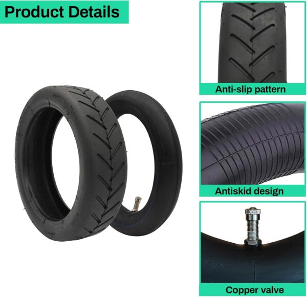 8.5 Inch Tire Tube Compatible for Xiaomi M365 Pro/Gotrax Gxl V2 Electric Scooter 50/75-6.1 Tire Replacement 8.5 Air Filled Tire 8 1/2 X2 Scooter Inner Tube Tires