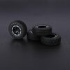 FEDCO FCX24 Wheels and Tires 1.0 Beadlock Wheels 50MM Soft Sticky Tires with Brass Counterweight Ring for Axial SCX24 FMS FCX24M FCX24 Upgrades 1/24 RC Crawler