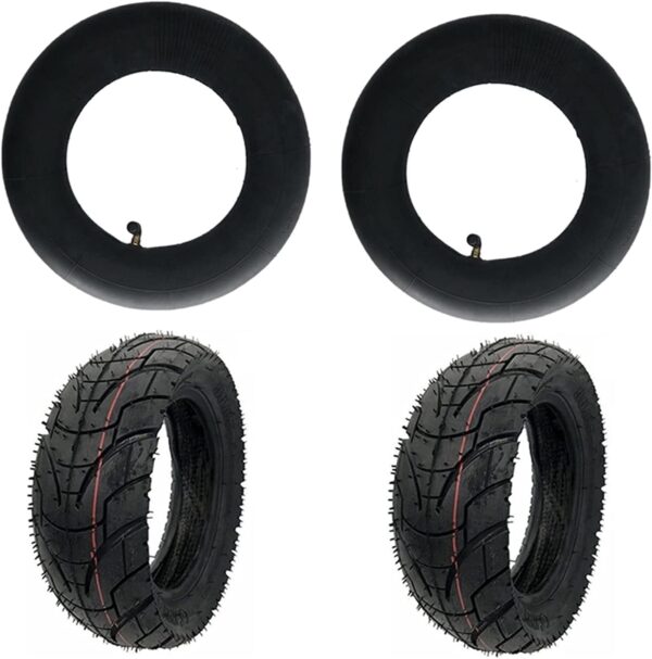 1 Pair Of 10 Inch 10X3.0 80/65-6 Road Tire Electric Scooter Thickened Widened Pneumatic Tires For Zero 10X K-aabo M-antis Pneumatic Parts (Color : Black)