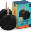 Bicycle Inner Tube Rick 12 Inch AV Schrader Valve Set with Mobility Guarantee Compatible Tyres Michelin, Continental, Conti, Schwalbe and Maxxis & Kenda