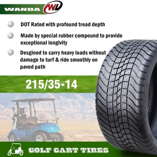 WANDA 215/35-14 Golf Cart ATV Tires 4 Ply 215/35x14 -Set 4-14009