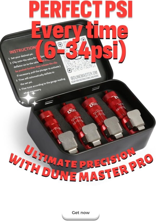DUNE MASTER PRO Ultra Precise Automatic Tyre Deflator Adjustable Air Down Tool 4pcs (6-34psi) Valves 4x4 Off-Road Accessory (UAE Brand) (DUNE MASTER PRO)