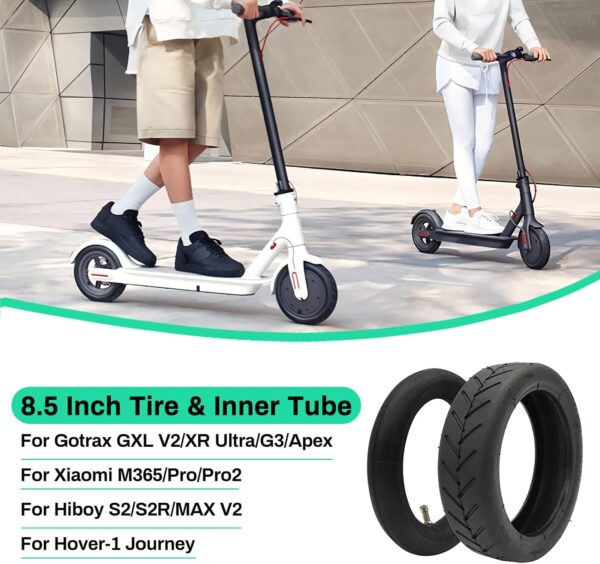 8.5 Inch Tire Tube Compatible for Xiaomi M365 Pro/Gotrax Gxl V2 Electric Scooter 50/75-6.1 Tire Replacement 8.5 Air Filled Tire 8 1/2 X2 Scooter Inner Tube Tires